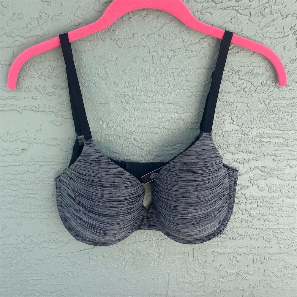Victoria's Secret T-Shirt Bra 34DD Gray Heather Charcoal Padded Underwire
